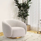 #Nordic Single Armchair, Sheepskin Rotating Living Room Lounge Chair, Color Options Available