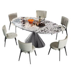 Nordic Style Marble Dining Table Smooth Polished Top Fashion Dinner Table for Modern Home Interior Design