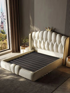 Soft Leather Bed Bed Frame King Size Soft Classic Mid Century Soft Bed