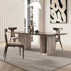 Any Size Custom Multi Optional Natural Luxury Stone Dining Table Thick Solid Stable Villa House High Grade Dining Furniture