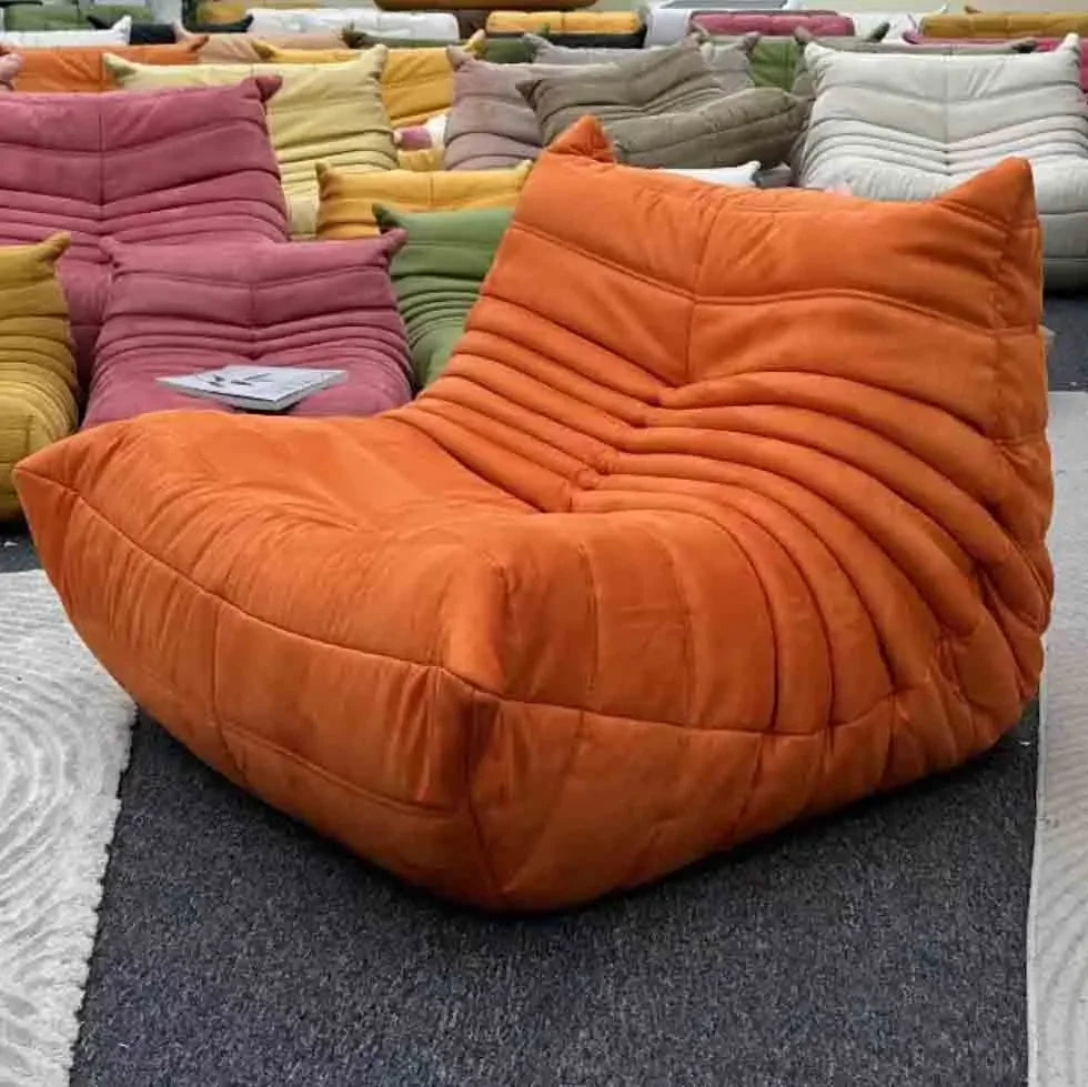 Single Seat Foam Armless Couch Chair Lazy Floor Sofa Fireside Bean Bag Chair Sofa Lounger for Living Room Bedroom Chair