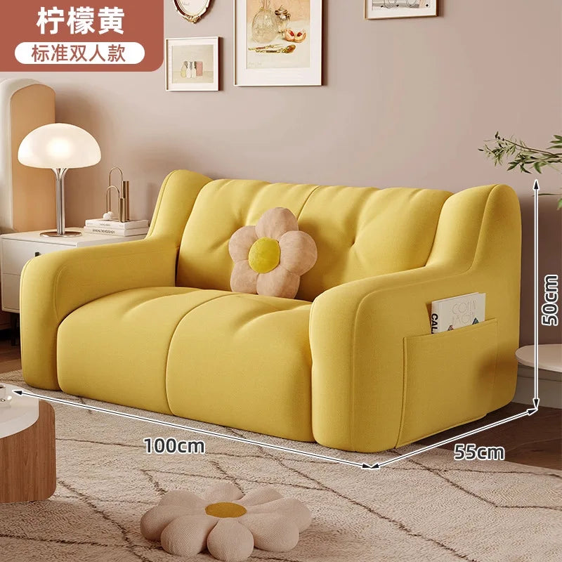 Lazy Sofa Bedroom Small Reclining Sleeping Rental Room Double Sofa Living Room Leisure Single Nest Chair Sofa