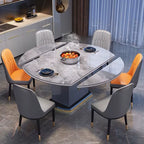 @#Light Luxury Modern Design Marble Top Wood Frame Square Circle Shape Exchange Dining Table BTDT002 for Home or Restaurant