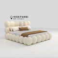 Beauty Cream Cloud Bed Large Size White Rectangle Minimalist Safe Bed Upholstery European Cama Matrimonial Home Furniture