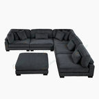 # Italian Very Soft Modular Sofa Set Furniture Living Room Couch Up-Holstered Living Room Cloud Sofa Sectional Sofa with Ottoman