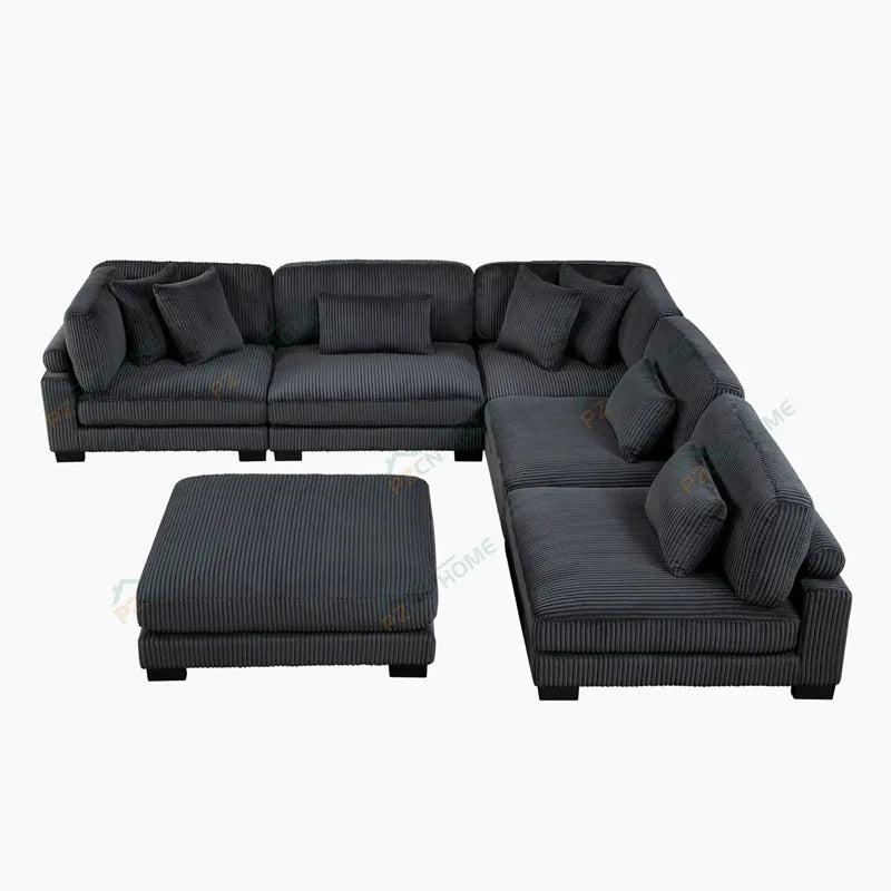 # Italian Very Soft Modular Sofa Set Furniture Living Room Couch Up-Holstered Living Room Cloud Sofa Sectional Sofa with Ottoman