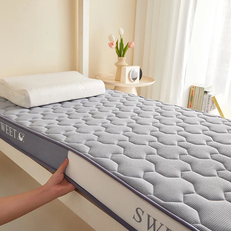 Natural Latex Thickened Memory Foam Mattress Foldable Tatami Soft Pad for Single or Double Bed in Home and Student Dorm