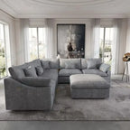# Italian Very Soft Modular Sofa Set Furniture Living Room Couch Up-Holstered Living Room Cloud Sofa Sectional Sofa with Ottoman
