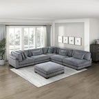 # Italian Very Soft Modular Sofa Set Furniture Living Room Couch Up-Holstered Living Room Cloud Sofa Sectional Sofa with Ottoman