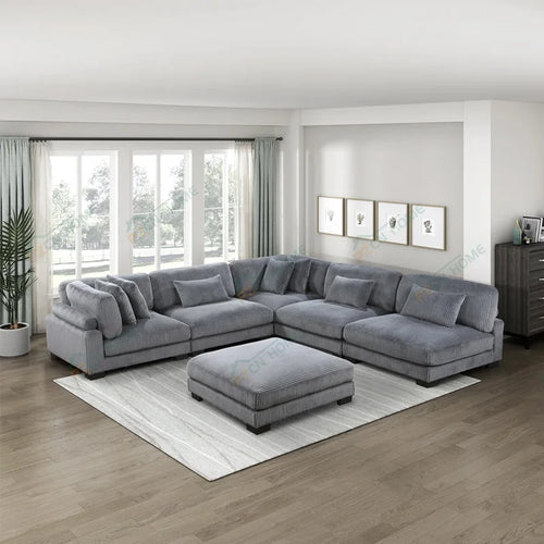 # Italian Very Soft Modular Sofa Set Furniture Living Room Couch Up-Holstered Living Room Cloud Sofa Sectional Sofa with Ottoman