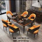 ^%Luxury Postmodern Italian Rectangular Dining Table Marble Dining Table Set with 6/8/10 Chair