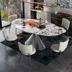 Nordic Style Marble Dining Table Smooth Polished Top Fashion Dinner Table for Modern Home Interior Design