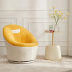 Nordic Modern Minimalist Swivel Leather Egg Accent Chair Balcony Bedroom