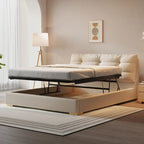 A Princess Modern House Double Bed Frame Simple Storage White Loft Bed Queen Size Camas De Dormitorio Bedroom Set Furniture