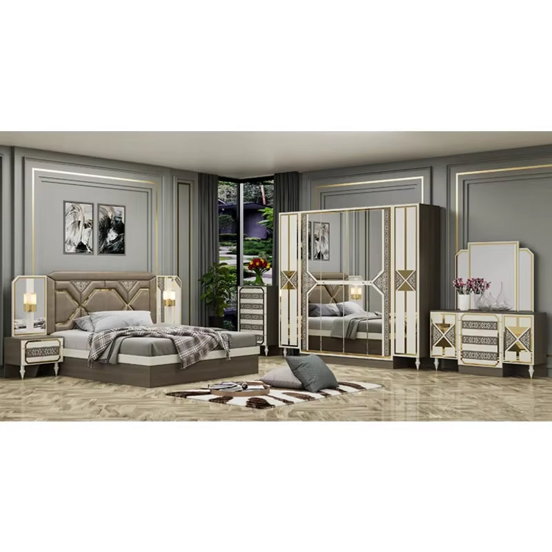 #Cheap Modern Wood Frame Double King Leather Bed Leather Headboard Luxury Wooden Home Furniture Queen Bed Bedroom Set