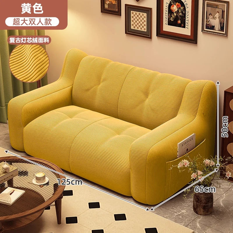 Lazy Sofa Bedroom Small Reclining Sleeping Rental Room Double Sofa Living Room Leisure Single Nest Chair Sofa