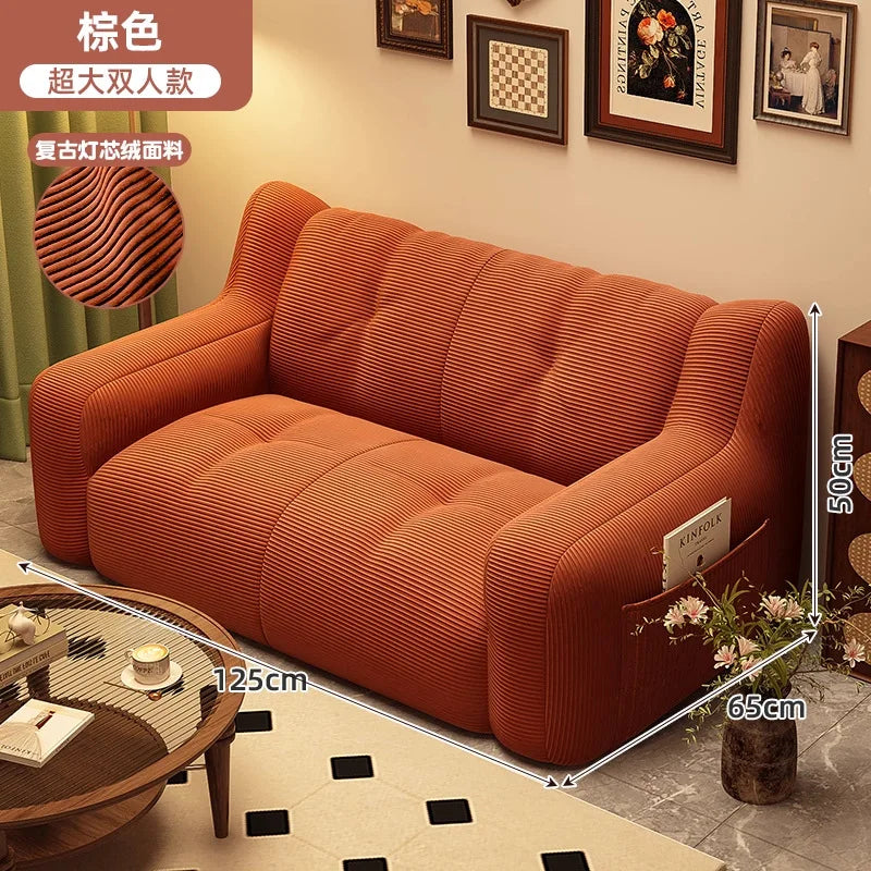 Lazy Sofa Bedroom Small Reclining Sleeping Rental Room Double Sofa Living Room Leisure Single Nest Chair Sofa