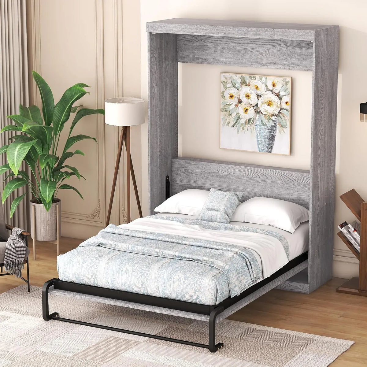 ￥%Factory Murphy Wall Space Saving Horizontal Rotating Folding Cabinet Foldable Bed Queen Size Frame Kit Mechanism with Mattress
