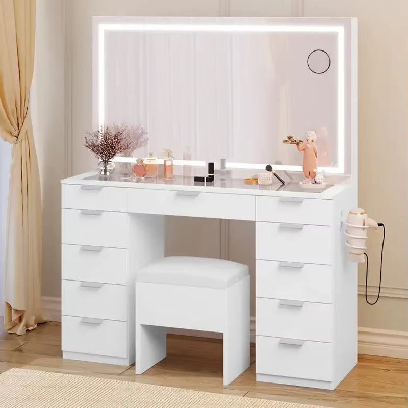 # Customized Luxury Makeup Vanity Table Storage Drawer Dressing Table Mirrored Dresser with Light #