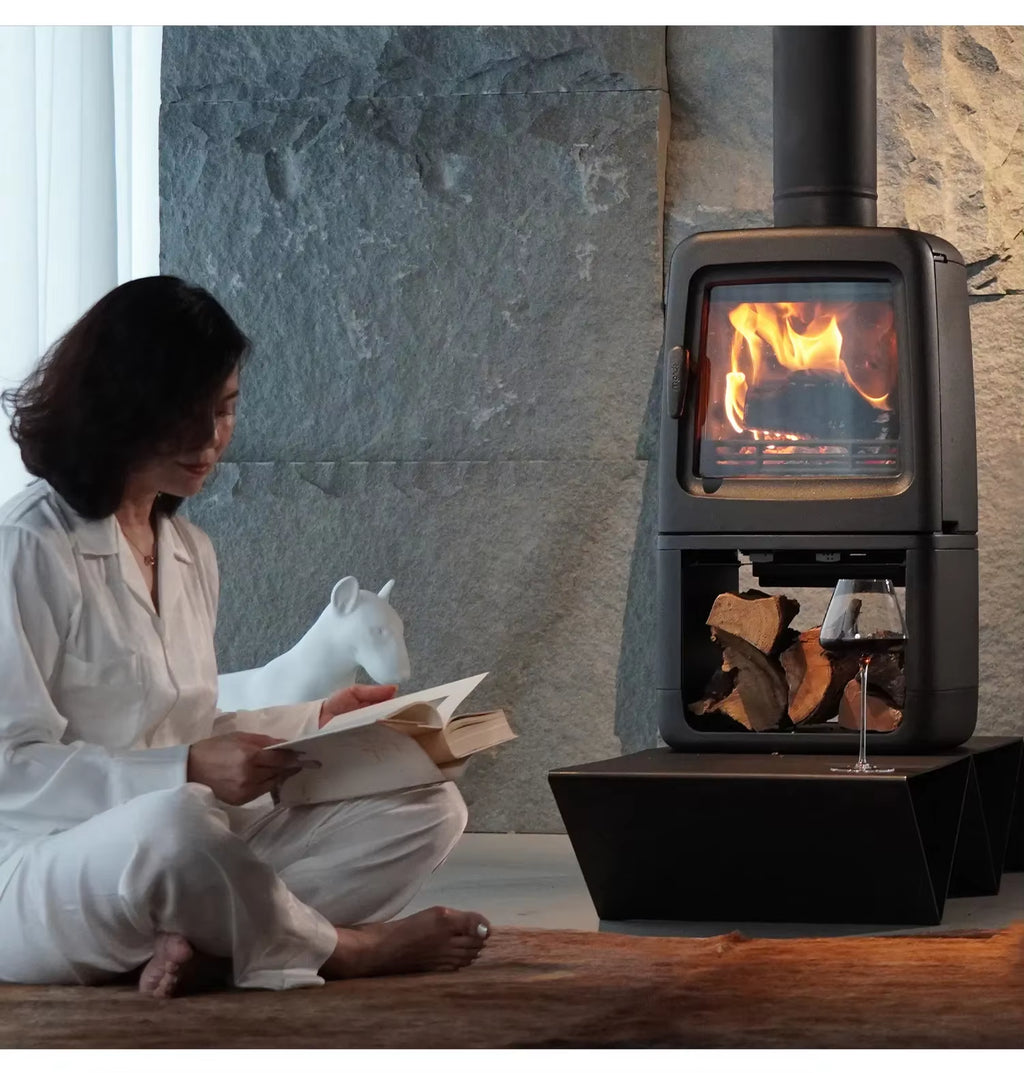 New Arrive True Fire Fireplace Home Firewood Burning Modern Indoor Villa Homestay Heating Cast Iron Wood Burning Stove