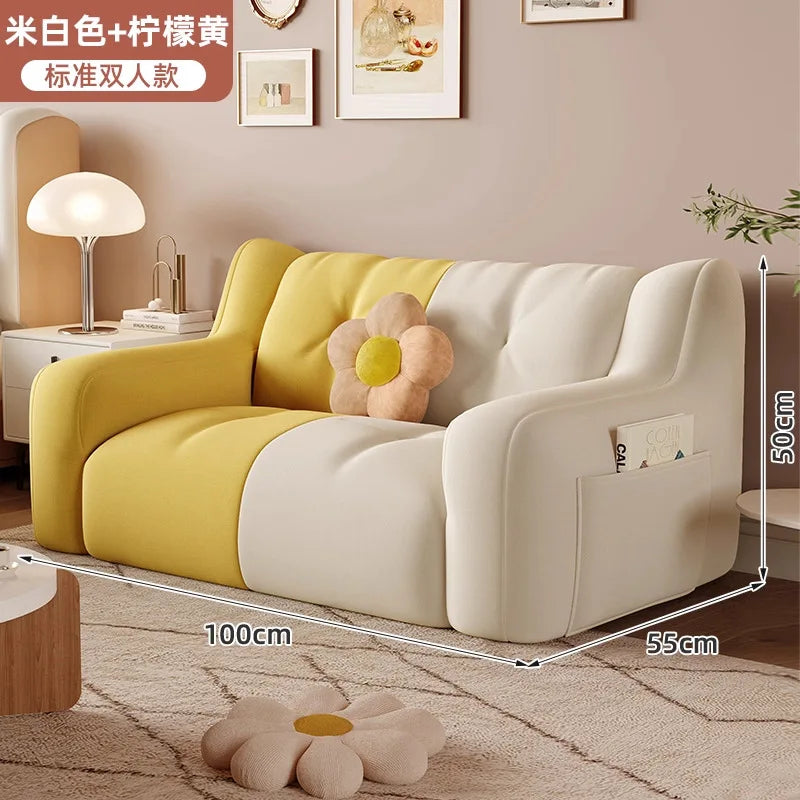 Lazy Sofa Bedroom Small Reclining Sleeping Rental Room Double Sofa Living Room Leisure Single Nest Chair Sofa