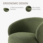 Modern Swivel Accent Chair Barrel Armchair Upholstered Performance Fabric Solid Wood Legs Modular Living Home Furniture