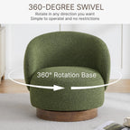 Modern Swivel Accent Chair Barrel Armchair Upholstered Performance Fabric Solid Wood Legs Modular Living Home Furniture