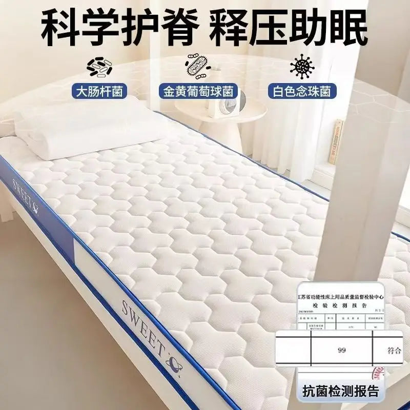 Natural Latex Thickened Memory Foam Mattress Foldable Tatami Soft Pad for Single or Double Bed in Home and Student Dorm