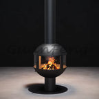 High-End Exclusive round Hanging Fireplace, Firewood-Burning, Smoke-Free Rural Self-Built House, Indoor Heating Furnace, Open