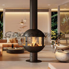 High-End Exclusive round Hanging Fireplace, Firewood-Burning, Smoke-Free Rural Self-Built House, Indoor Heating Furnace, Open