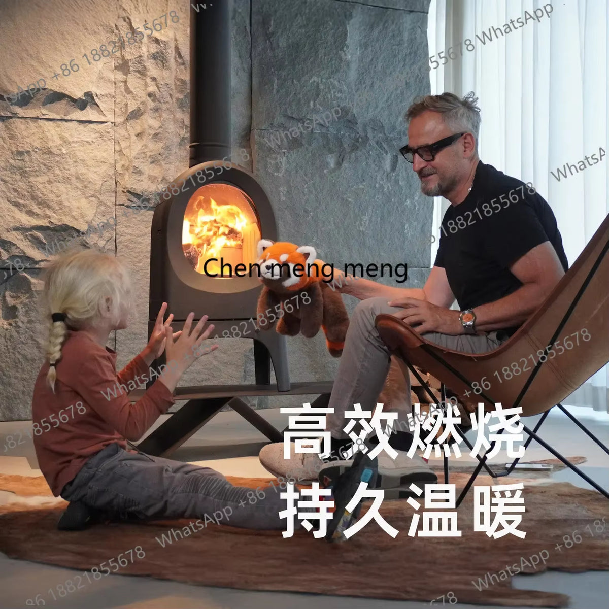 New Arrive True Fire Fireplace Home Firewood Burning Modern Indoor Villa Homestay Heating Cast Iron Wood Burning Stove
