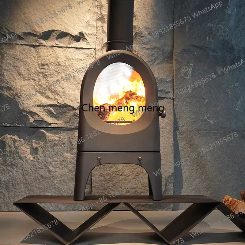 New Arrive True Fire Fireplace Home Firewood Burning Modern Indoor Villa Homestay Heating Cast Iron Wood Burning Stove