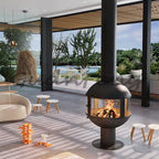High-End Exclusive round Hanging Fireplace, Firewood-Burning, Smoke-Free Rural Self-Built House, Indoor Heating Furnace, Open