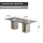 Any Size Custom Multi Optional Natural Luxury Stone Dining Table Thick Solid Stable Villa House High Grade Dining Furniture