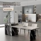 Luxury Marble Kitchen Island Solid Stone Countertop Waterfall Edge Modern Island Table for Home Villa Kitchen Decor
