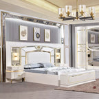A Factory Price Luxury Bedroom Set Furniture King Size Bed Furniture with Led Light Bedroom Furniture Sets