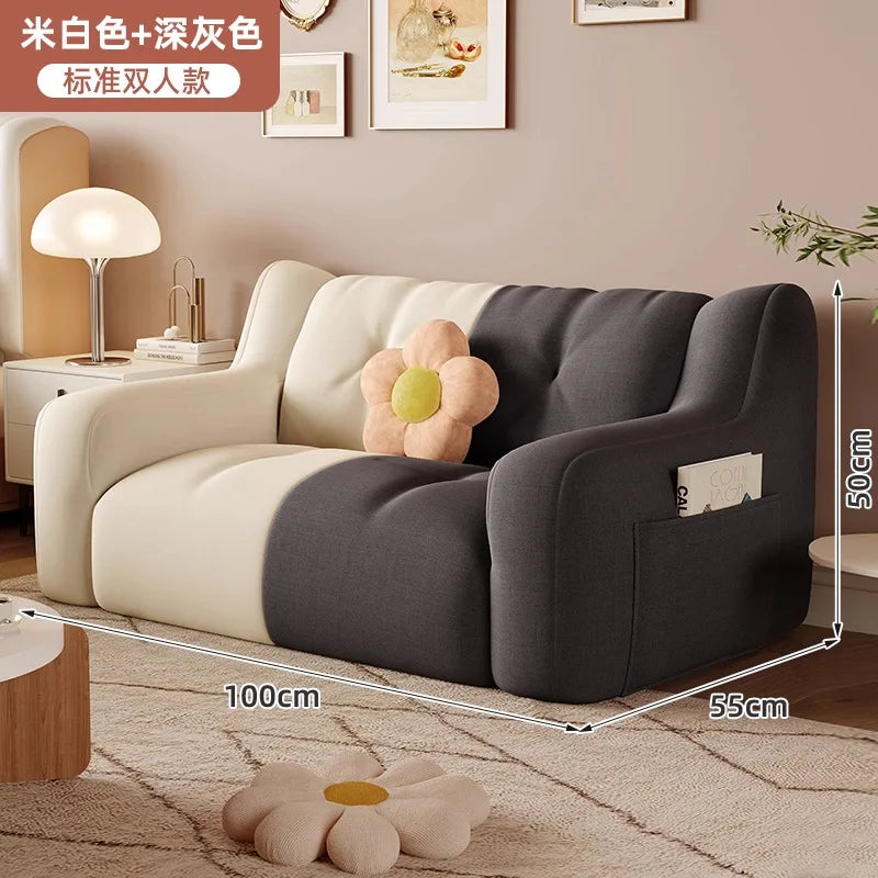 Lazy Sofa Bedroom Small Reclining Sleeping Rental Room Double Sofa Living Room Leisure Single Nest Chair Sofa