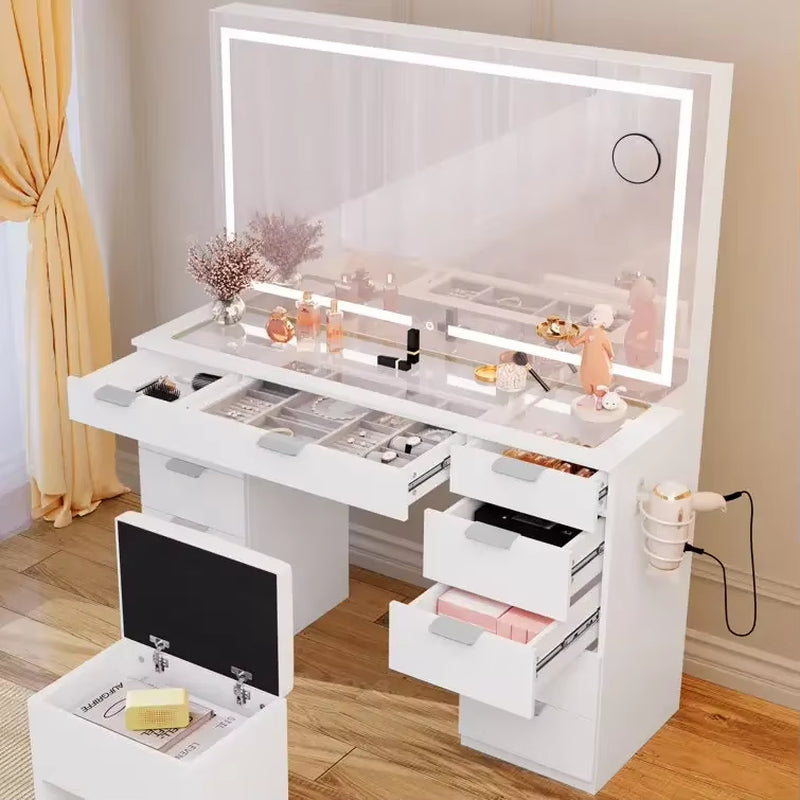# Customized Luxury Makeup Vanity Table Storage Drawer Dressing Table Mirrored Dresser with Light #