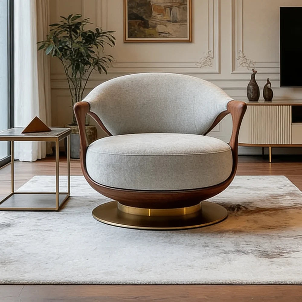 Klmodern Swivel Armchair Luxury Boucle Fabric Accent Lounge Sofa Chair for Living Room Furniture Set Make 20Days
