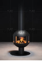 High-End Exclusive round Hanging Fireplace, Firewood-Burning, Smoke-Free Rural Self-Built House, Indoor Heating Furnace, Open