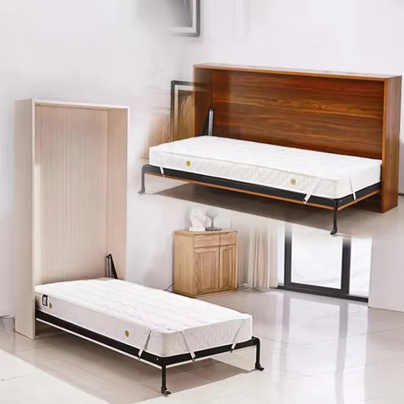 ￥%Factory Murphy Wall Space Saving Horizontal Rotating Folding Cabinet Foldable Bed Queen Size Frame Kit Mechanism with Mattress