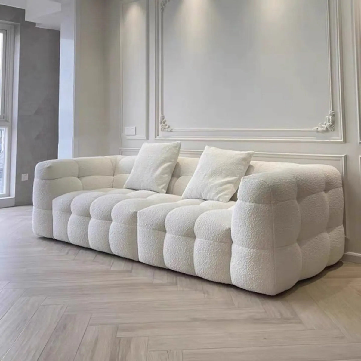Transform Your Living Space with Our Customizable L-Shaped Velvet Sofa - Hand-Tufted Design and Integrated Sponge for Ultimate Comfort in Multiple Colors