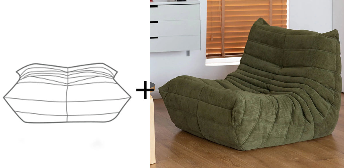 Bean Bag Chair Bean Bag Sofa Adults Comfortable Couch Corduroy Single Sofa Soft Comfy Floor Chairs Living Room Bedroom