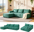 Elevate Your Space with Our Luxurious L-Shaped Sectional Sofa - Stylish 3-Seat Corduroy Couch with Chaise, Effortless Assembly for Living Room or Bedroom