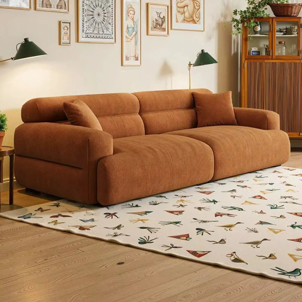 Elegant Minimalist Cream Velvet 2-Seater Sofa - Comfort Meets Style for Your Living Room