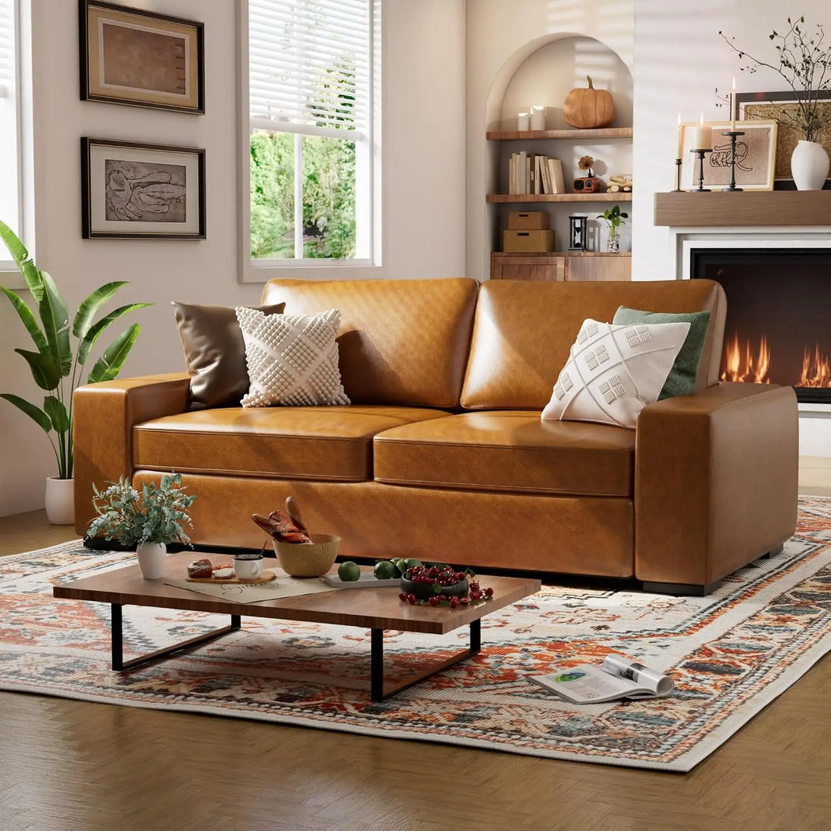 Elevate Your Living Space with the 85" Modern 3-Seater Sofa - Luxurious Natural Linen Deep Seat with Removable Cushions