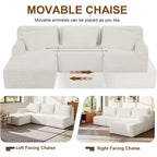 Elevate Your Space with Our Luxurious L-Shaped Sectional Sofa - Stylish 3-Seat Corduroy Couch with Chaise, Effortless Assembly for Living Room or Bedroom