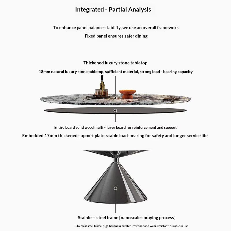 Nordic Style Marble Dining Table Smooth Polished Top Fashion Dinner Table for Modern Home Interior Design