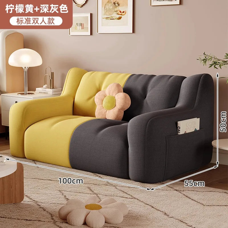 Lazy Sofa Bedroom Small Reclining Sleeping Rental Room Double Sofa Living Room Leisure Single Nest Chair Sofa