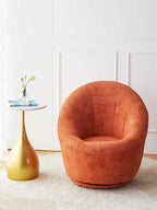 Nordic Modern Minimalist Swivel Leather Egg Accent Chair Balcony Bedroom